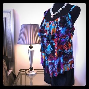 St Tropez 2 pc red, turquoise & black swimsuit